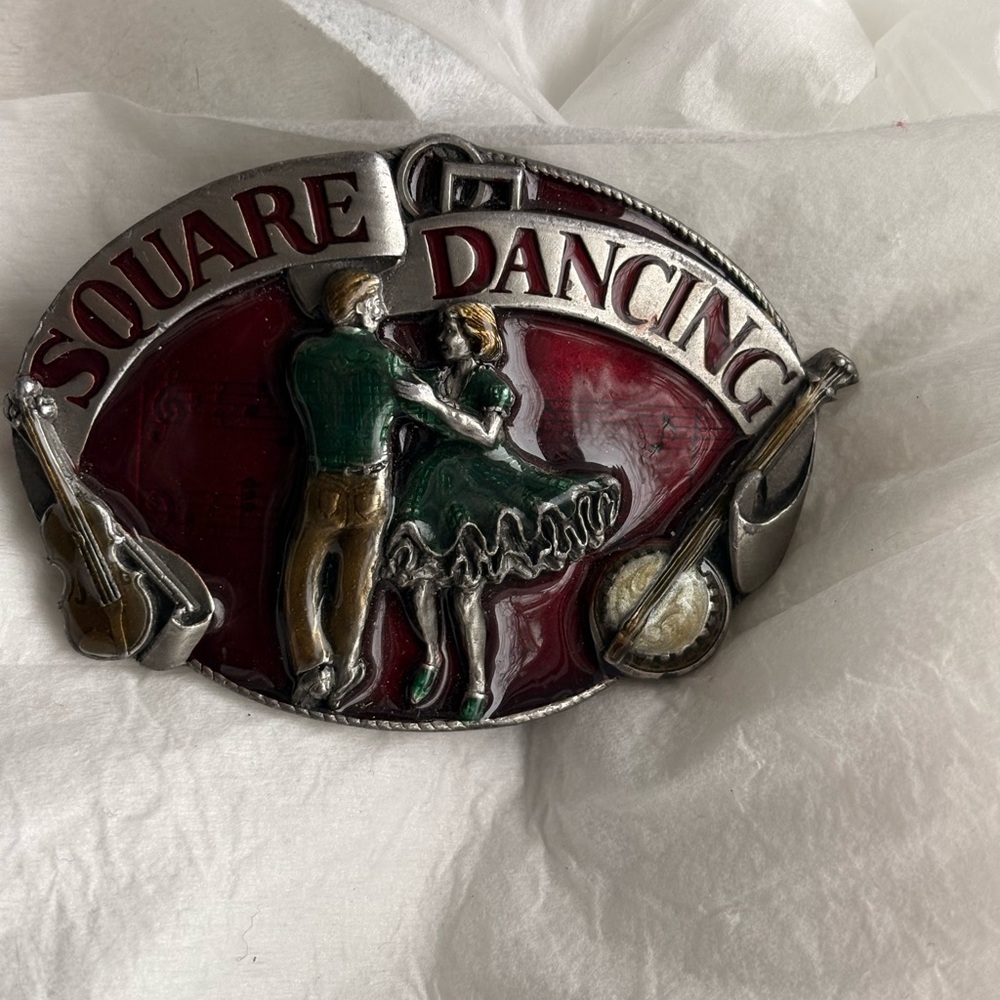 Vintage Square Dancing Belt Buckle